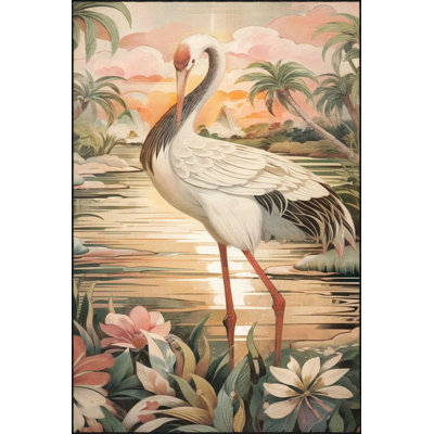 Animal And Lake Patterned Decorative And Woven Based Washable Carpet