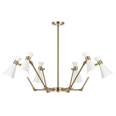 Lustre conique à intensité variable en fer 6 lumières Ouareau