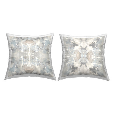 Coussin décoratif subtilement gris à motif bohème imprimé par Ellie Roberts (ensemble de 2)