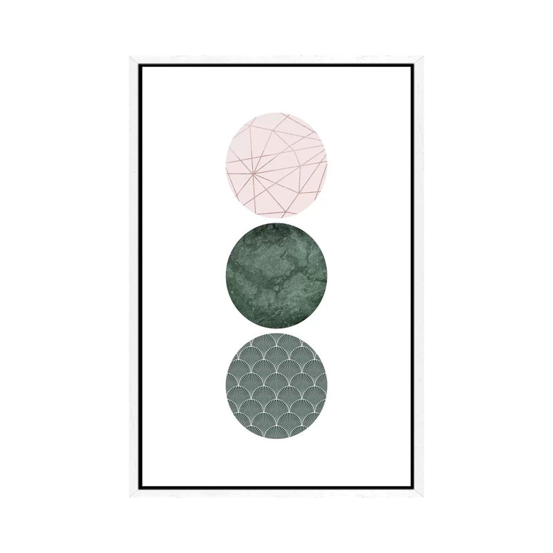 Evergreen Blush Geo III 1 Piece Wall Art on Canvas, 101.6 cm H x 66.04 cm W, White Framed