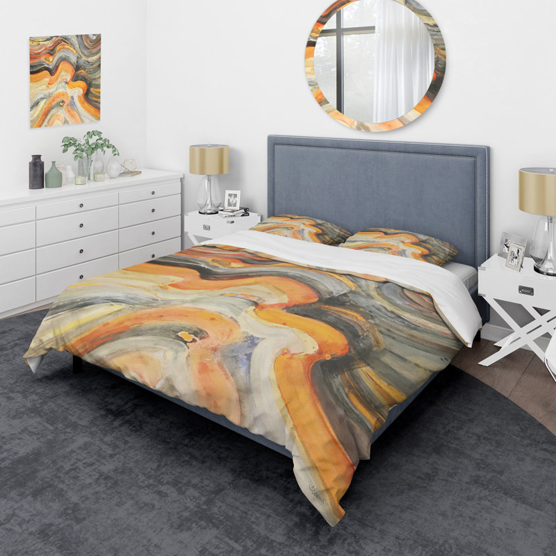 Modern & Contemporary Abstract Duvet Cover, Twin Duvet Cover + 1 Sham