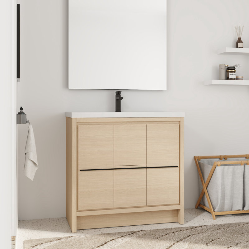 Meuble-lavabo simple 36 po avec plateau en résine, 36"
