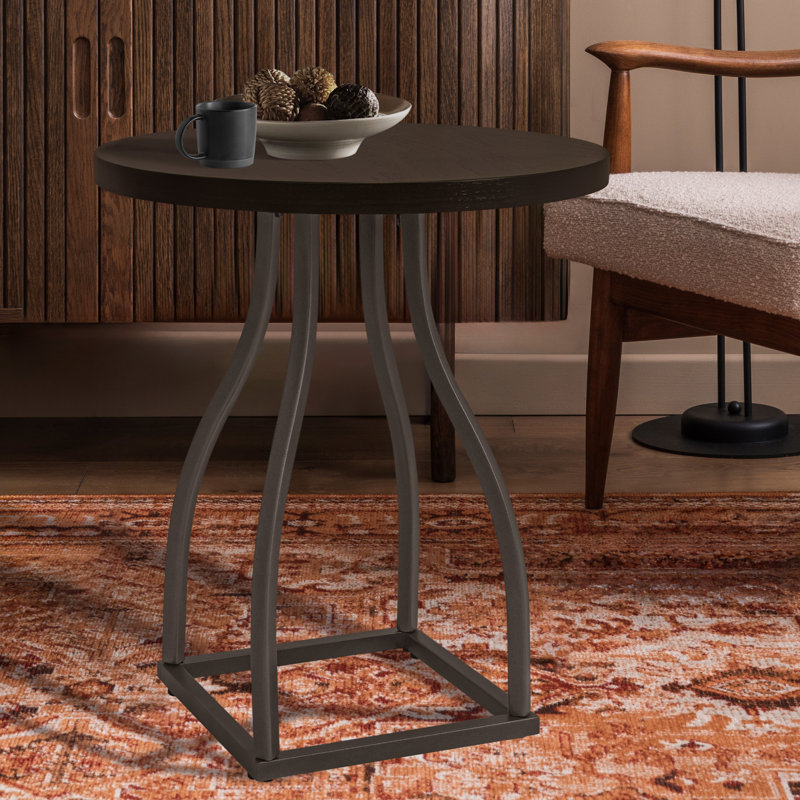 Table d'appoint Homepop Lindsay, Terre d'ombre / base grise
