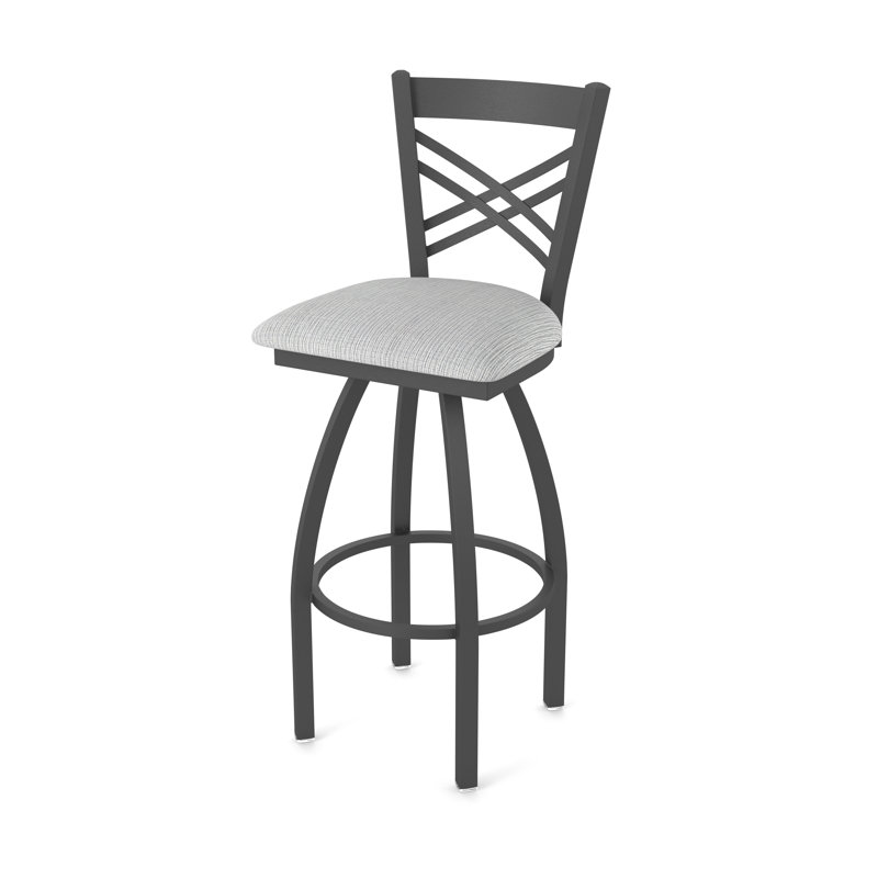 Catalina 36" Swivel Bar Stool, Pewter, Fabric-Graph Alpine
