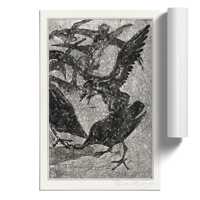 Crows in the Snow 1 Piece Painting