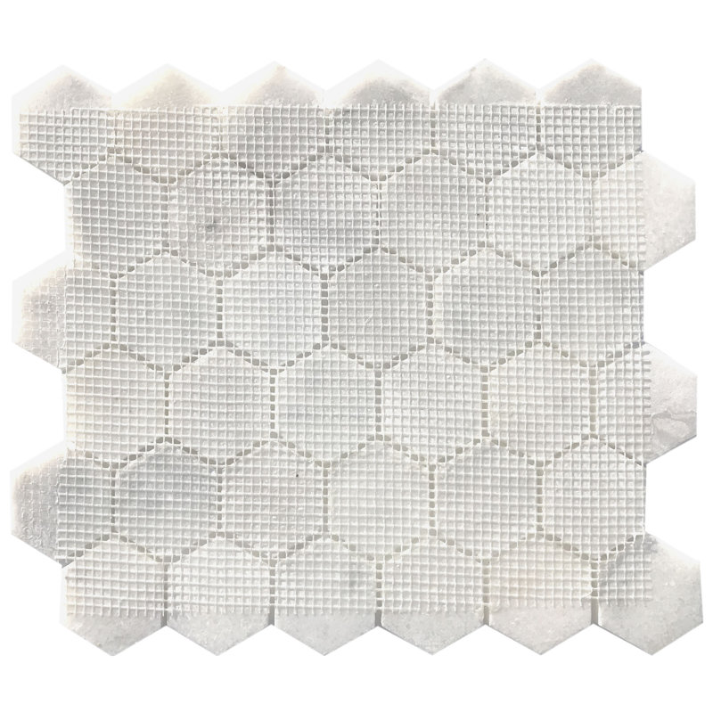 Verona 2" x 2" Marble Mosaic Tile, Bianco Polished