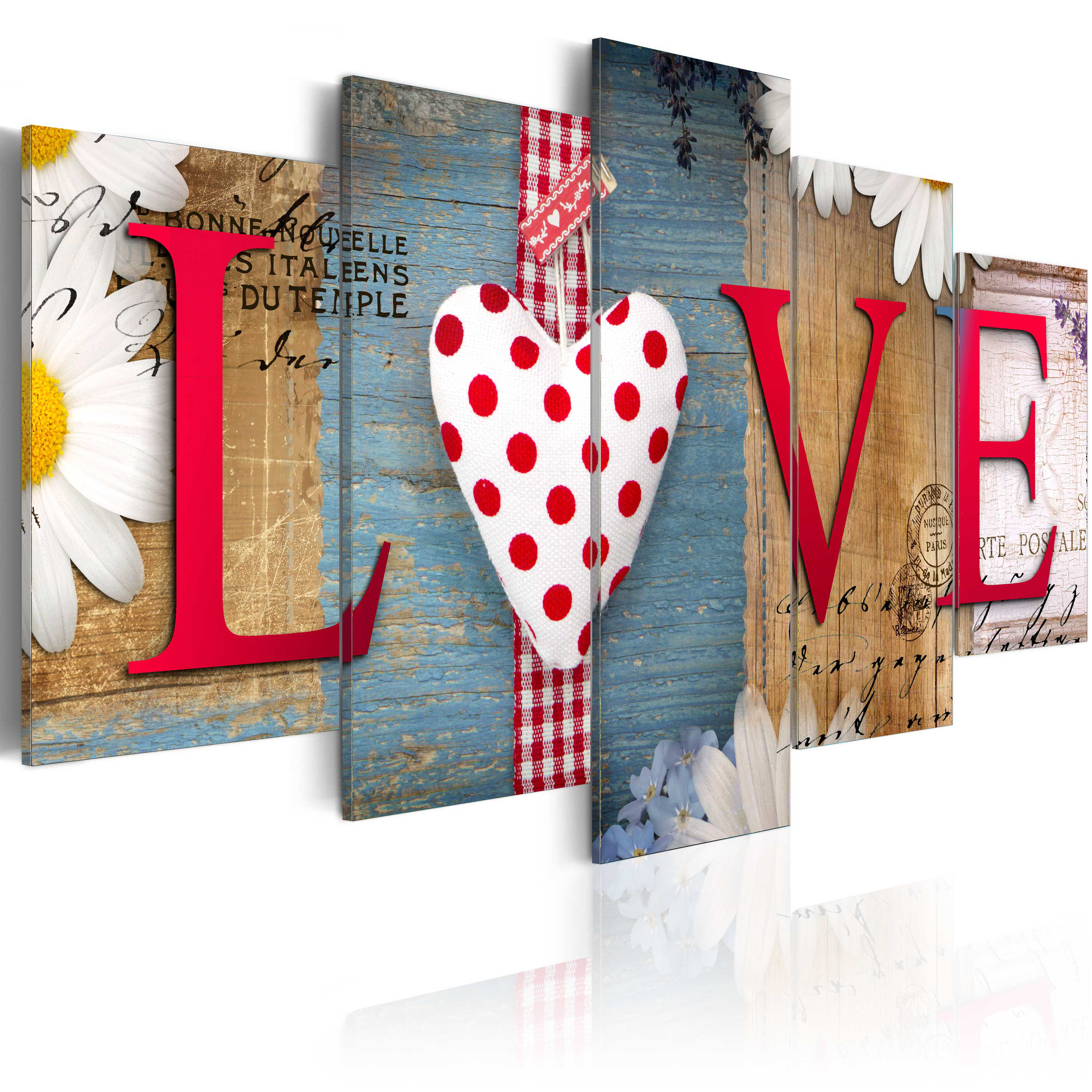 East Urban Home Love Handmade - 5 Piece Wrapped Canvas Textual Art ...