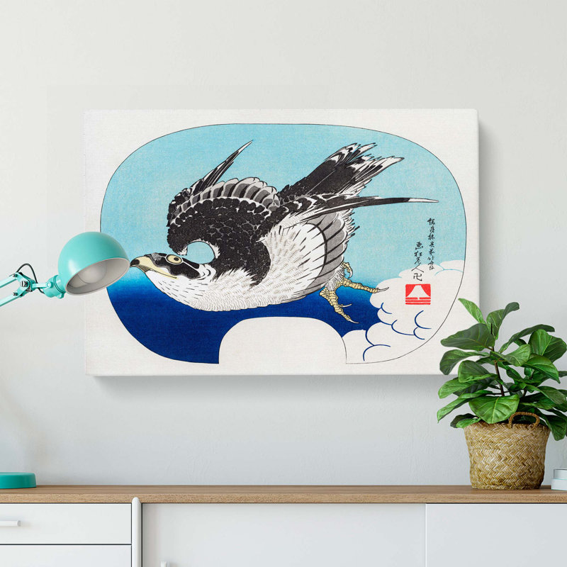 Hawk In Flight by Katsushika Hokusai - Wrapped Canvas Painting, 50cm H x 76cm W x 3cm D