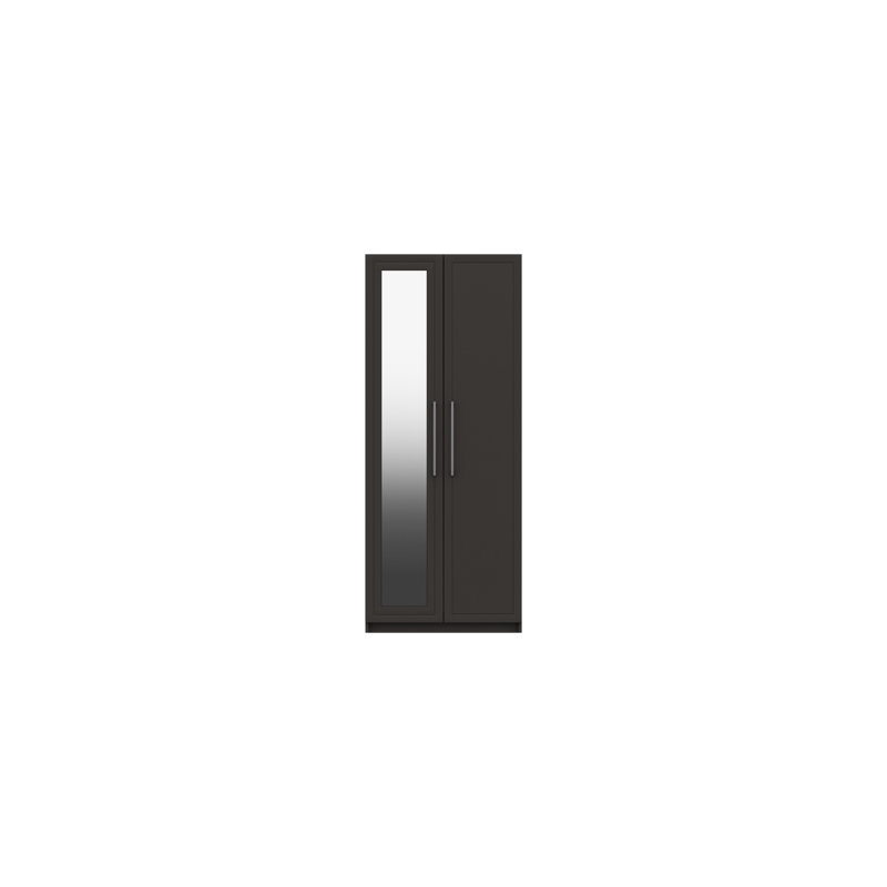 Allenna 2 Door Manufactured Wood Wardrobe, Graphite Gloss