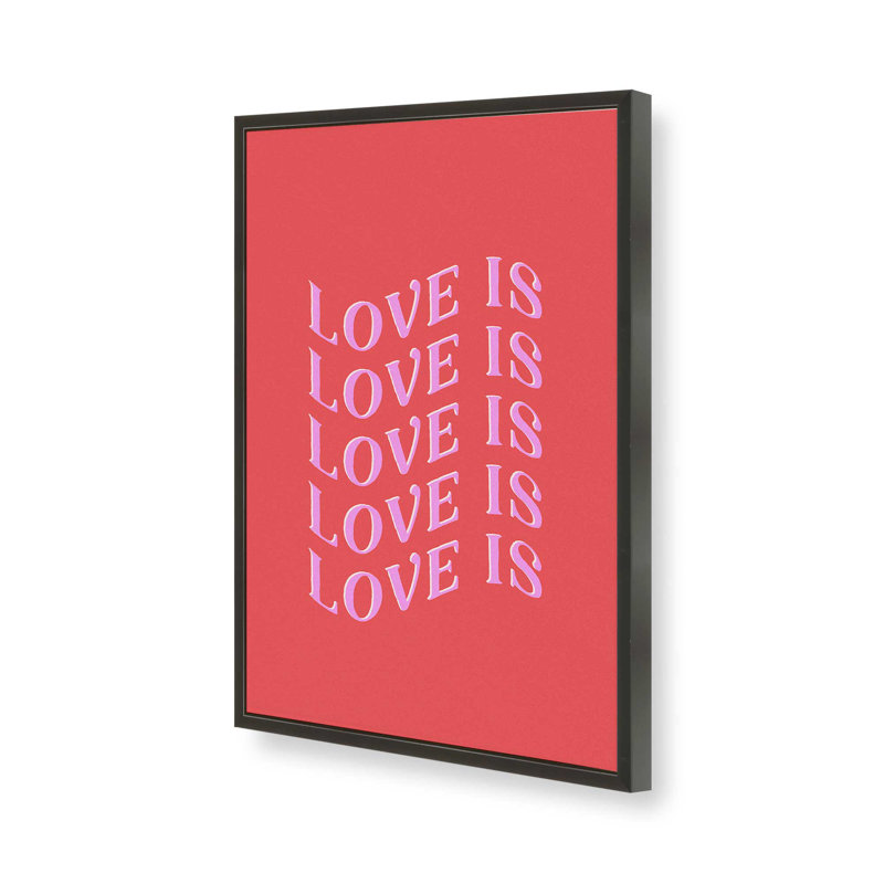 «Love Is Love Red» par Garima Dhawan, reproduction d'art sur toile, H 32 po x l 24 po, Noir