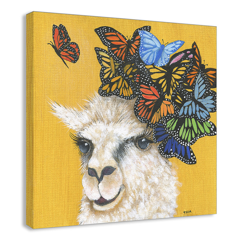 Llama Animals, 12" H x 12" W x 1.5" D, Canvas