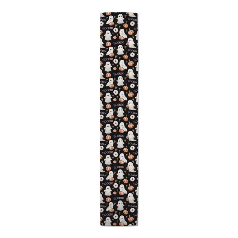 Boo Ghost Pattern Table Runner, 90" L x 16" W