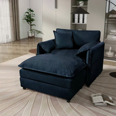 Fauteuil inclinable surdimensionné de 57,48 po avec repose-pieds mobile - méridienne rembourrée en chenille douce pour le salon ou la chambre à coucher, combinaison de bricolage