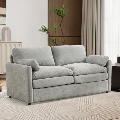 Wide Upholstered Sofa,double Layer Comfy Loveseat Couch