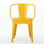 Bistro en fer jaune pour usage extérieur - 3 pièces en métal KD avec revêtement en poudre résistant