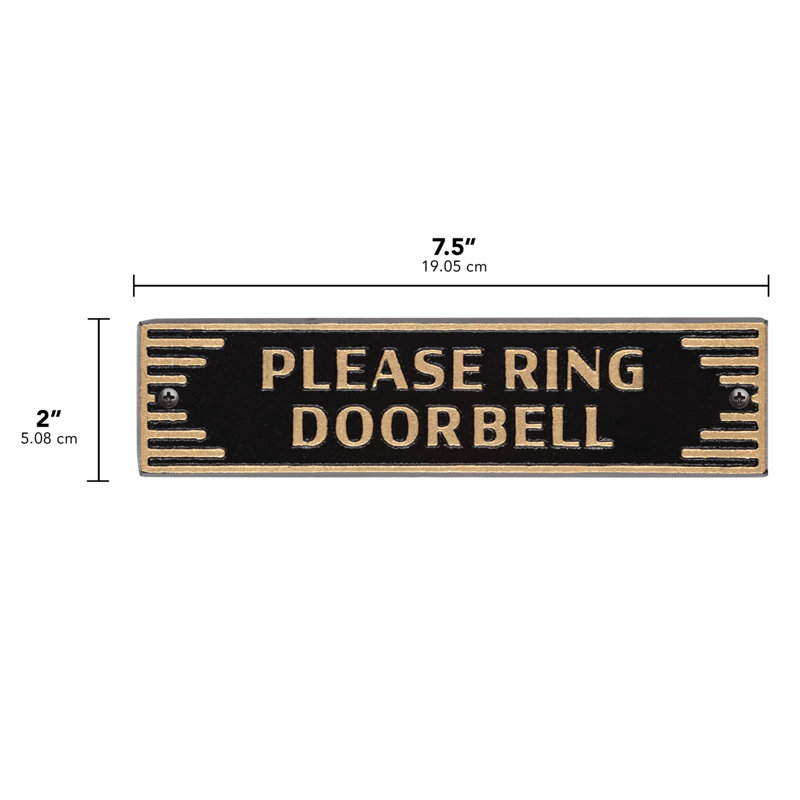 Plaque de porte de style art déco - Veuillez sonner