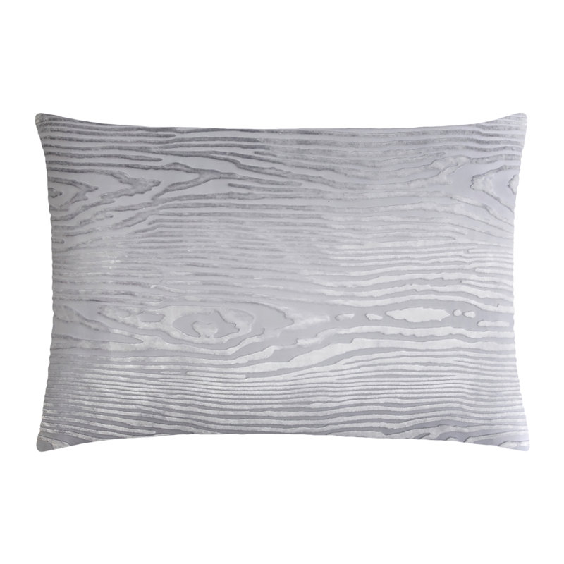 Woodgrain Velvet Pillow Cover & Insert, Silver Gray, Rectangle 14"H x 20"W