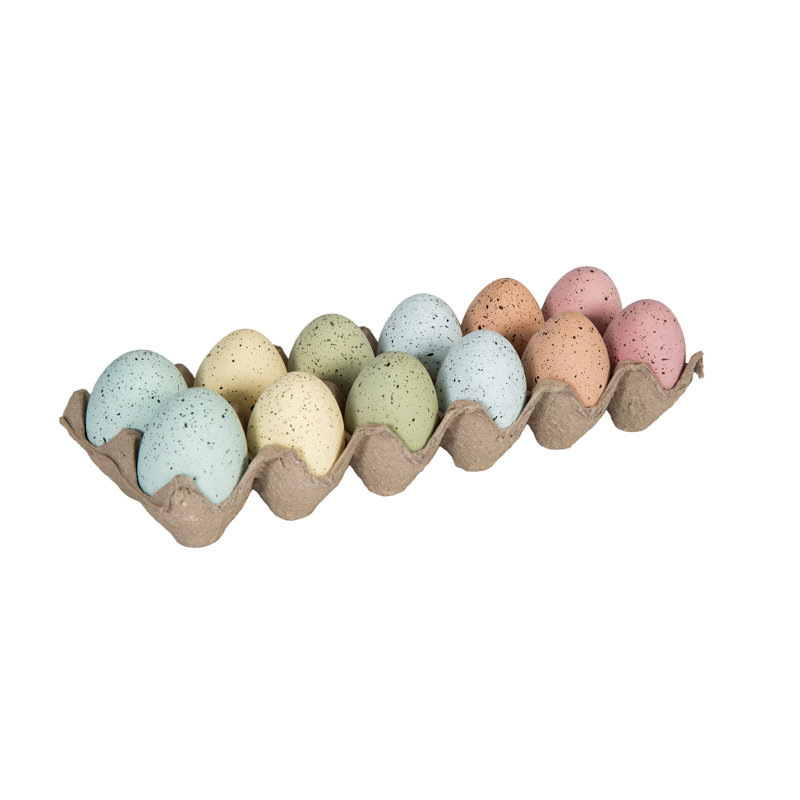 One Dozen Colored Easter Eggs Decorative Figure
