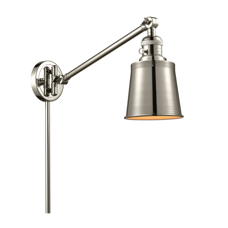Lavender Hill Plug-in Swing Arm Sconce, No Bulb Included, Polished Nickel