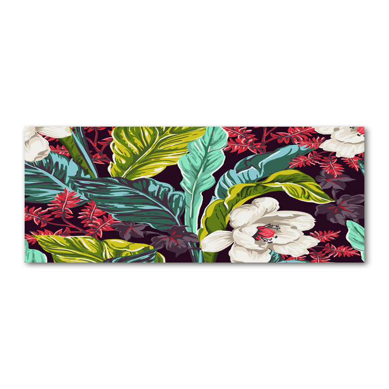 Tropical Flowers - Print, Canvas, 50cm H x 125cm W x 2cm D