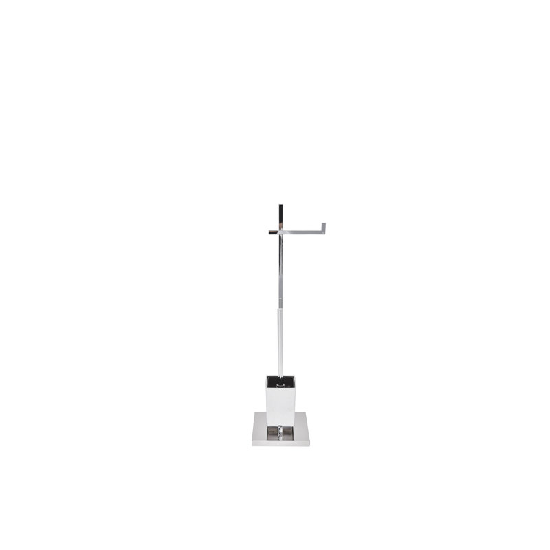 Alfie Free-Standing Toilet Roll & Brush Holder, Silver
