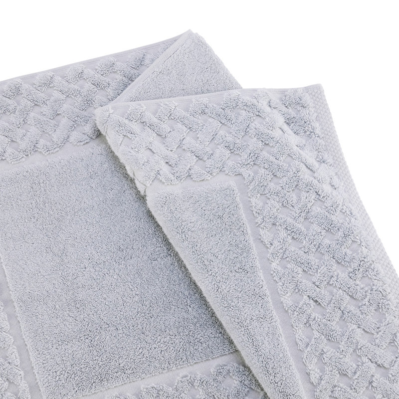 Trellis Cotton Bamboo Blend Invigorating Bath Mat, Glacier