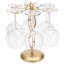 Metal Tabletop Wine Glass Rack in Gold