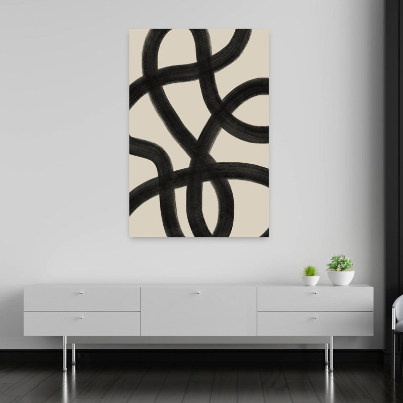 Endless Intertwine Abstract Bold Contemporary Wall Art Print 1 Piece Wrapped Canvas Wall Art, 152.4cm H x 101.6cm W
