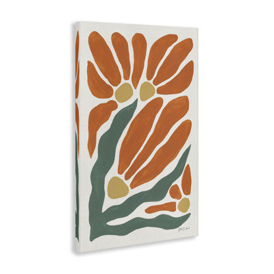 Midcentury Orange Blooms Canvas Wall Art, design by Yvette St. Amant