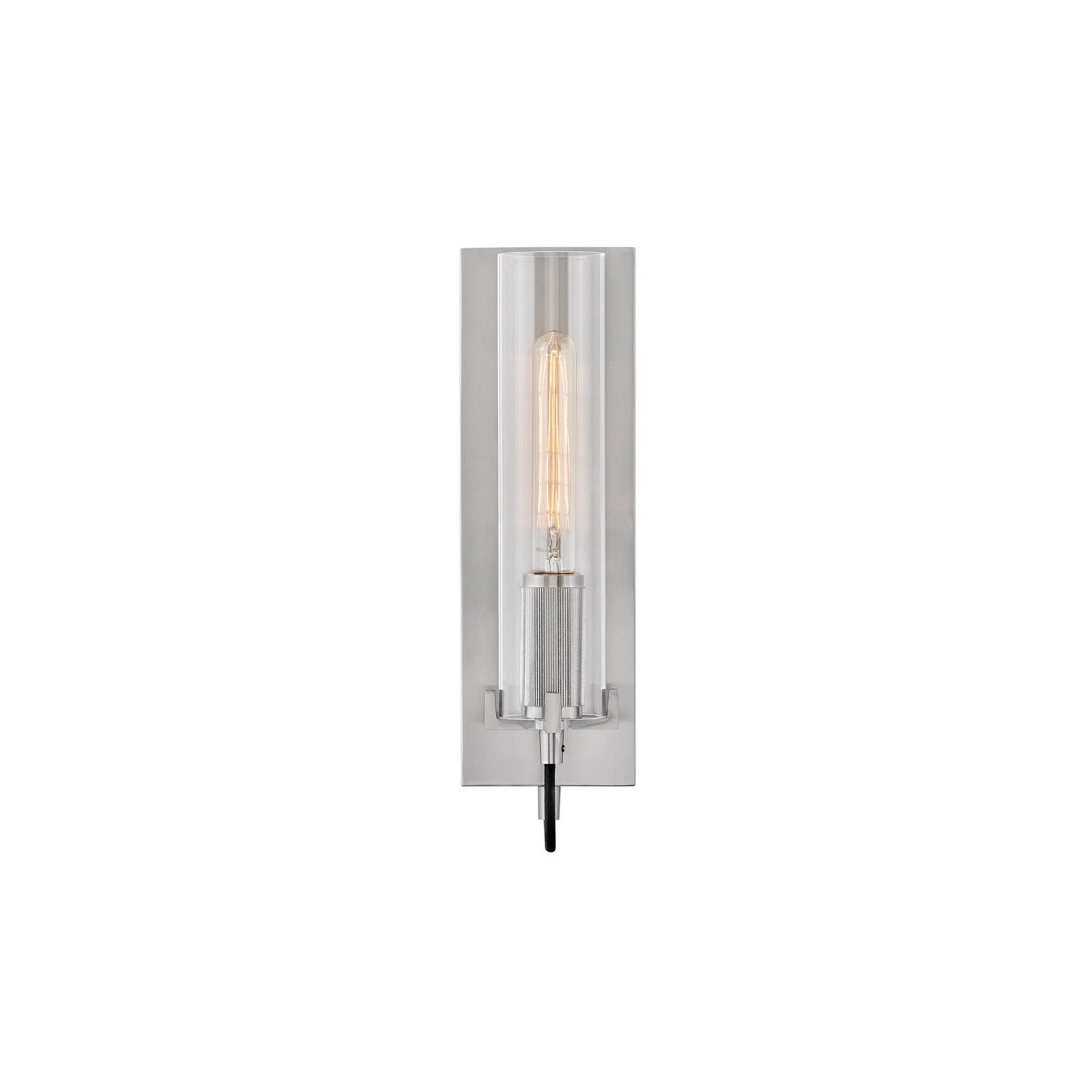 Cala Single Light Glass Dimmable Armed Sconce, Brushed Nickel