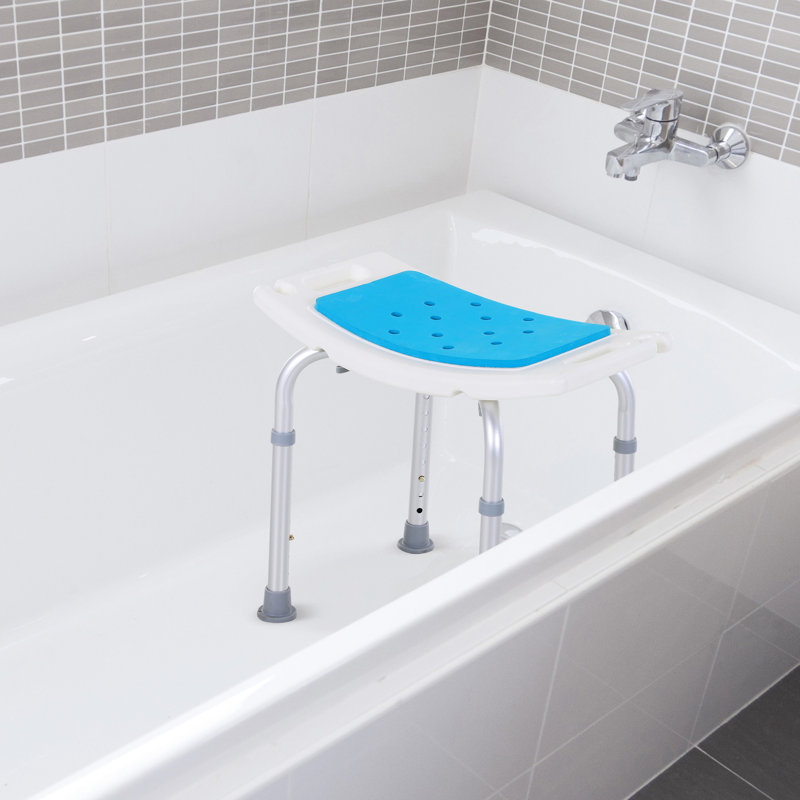 Adjustable Shower Stool For Elderly, Injured And Pregnant Women - 6 Levels, Non-slip, To , Blue Aluminum Chair 6-level Bath & , Blue, Made