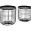 Tables basses gigognes rondes, de 2 po en noir, conception de panier en acier câblé, plateaux amovibles, salon essentiel, peu encombrant et polyvalent avec espace, tables de bout empilables pour attirer les enfants, noir