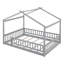 Structure de lit en bois pleine grandeur avec clôture, pour enfants, adolescents, filles, garçons, gris-738323546-738323551