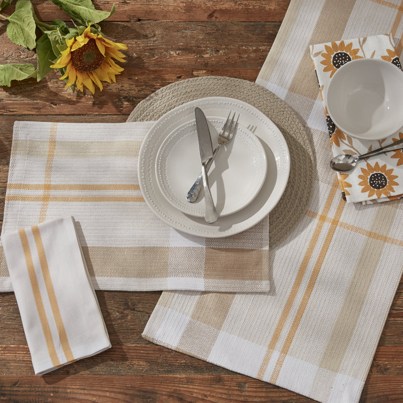  Sunflower Plaid Table Runner 15" x 54"