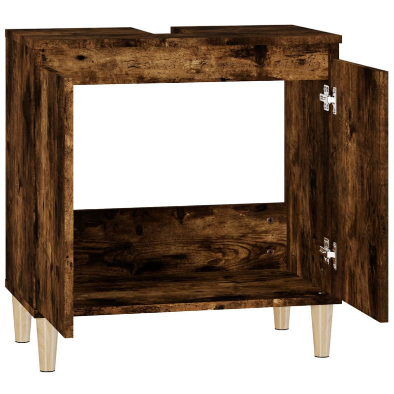 Saajan 58cm Single Bathroom Vanity Base Only, Smoked Oak