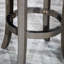Tabouret de bar 30 po gris vieilli, siège en cuir noir, pivotant à 360 °, siège de 17 po de diamètre, repose-pieds de 12 po, fabrication en bois gris avec cuir, fauteuil rotatif. Fabrication en bois franc-862765965-856244111-856244110