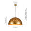 Luminaire suspendu en forme de dôme doré à 3 lumières pour îlot de cuisine-567336588