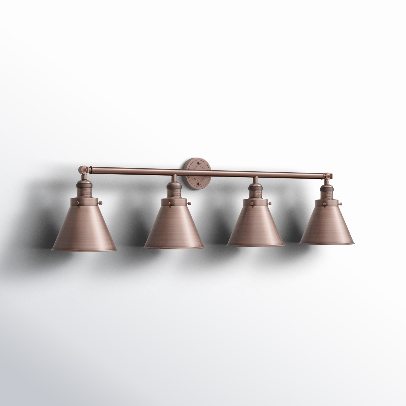 Rouvin 4 Light Dimmable Vanity Light, Antique Copper