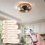 Ventilateur de plafond 19,7 "encastré en rotin Boho avec lumière et télécommande