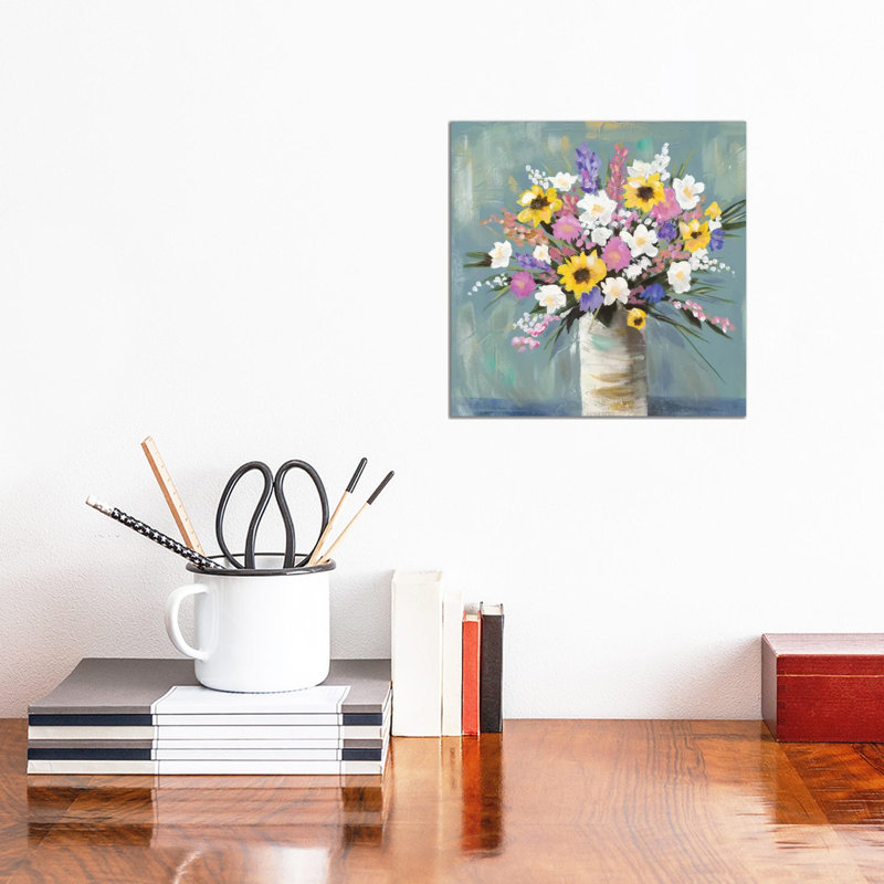 Mixed Pastel Bouquet I by Jade Reynolds - Wrapped Canvas Painting, 30.48 cm H x 30.48 cm W
