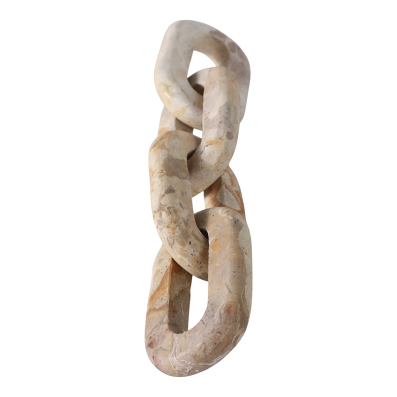 Sagebrook Home 14X3" 4-Link Marble Chain, Ivory/Beige