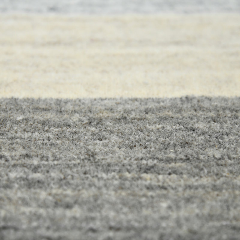 Ivory and Multi-Color Handmade Wool and Silk Area Rug