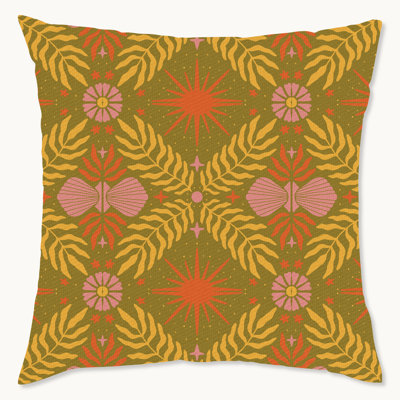 Housse de coussin floral en polyester