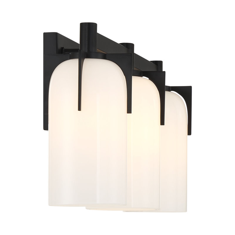 Irela 3-Light Vanity Light in Black, 8.5" H x 24" W x 24" D, Black, 3 Lights