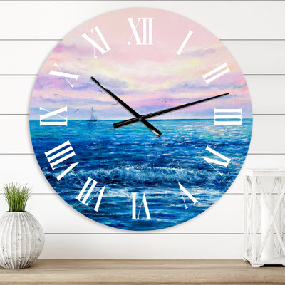 Horloge murale nautique et côtière Morning Light On The Ocean Waves II