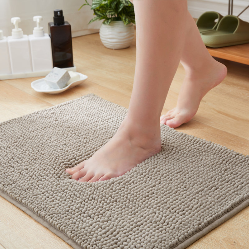 Nelu Ultra Absorbent Non-Slip Chenille Door Mat – Soft Microfiber Mat for Bathroom, Kitchen & Entryway, 40cm W x 60cm L