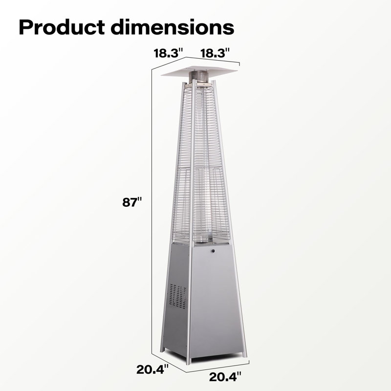2-Piece 48000BTU Propane Standing Patio Heater