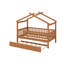 Lit double en bois avec lit gigogne et structure de lit en bois avec toit et sécurité-341264056-341264063