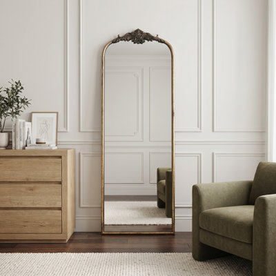 Grands miroirs muraux et décoratifs, 23,5 x 56 cm, style vintage, en métal arqué, pour la maison