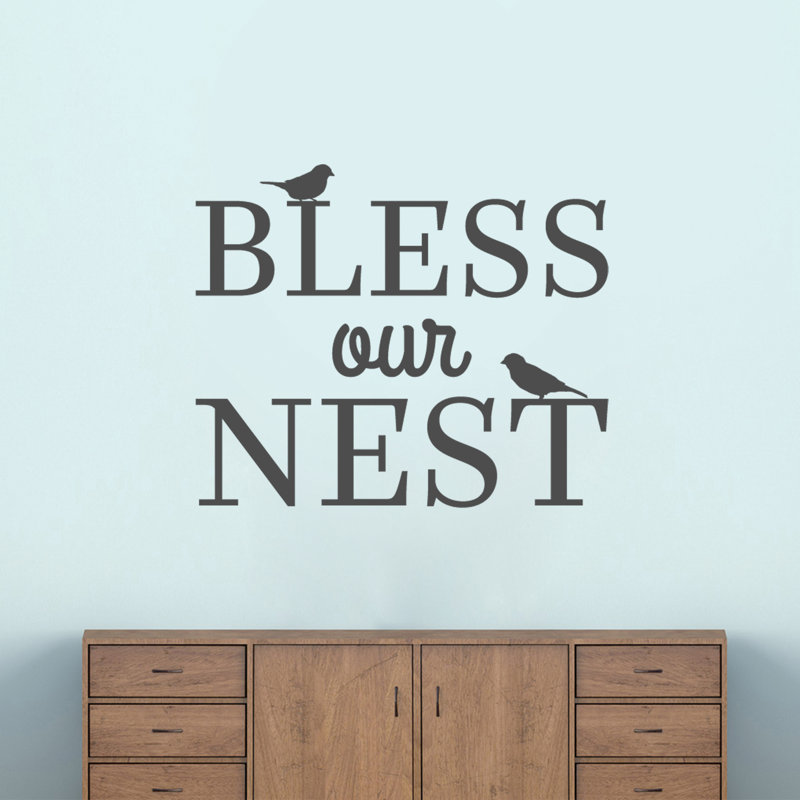 Décalcomanie murale bless notre nid, Gris foncé